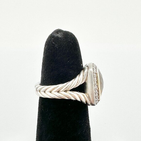 David Yurman Albion Ring w/ Citrine, Pavé White Diamonds & 18K Yellow Gold Sz. 5 - Picture 7 of 13